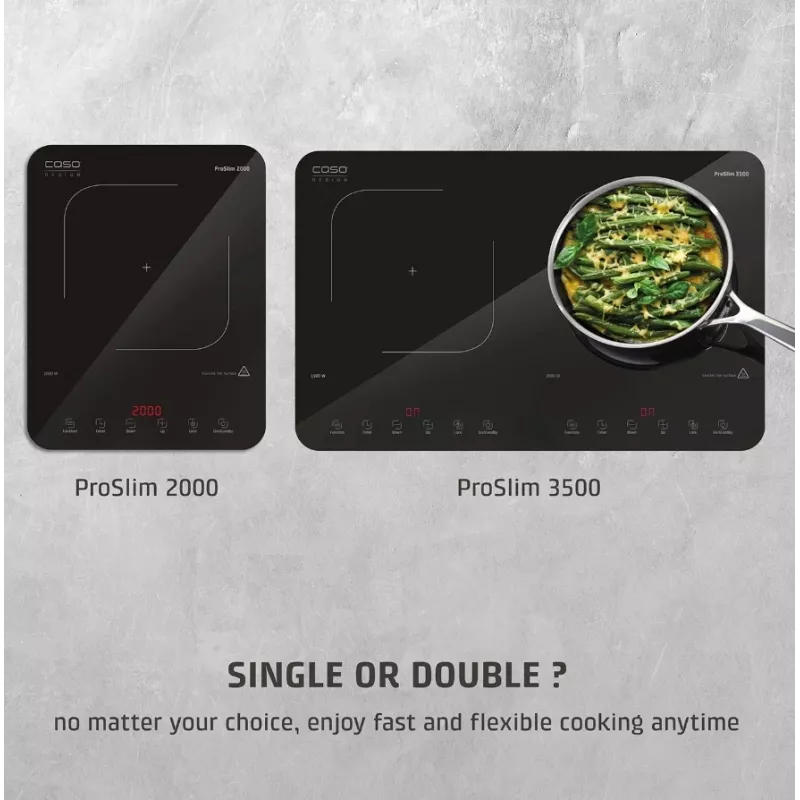 Caso ProSlim 2000 2236 Piano cottura a induzione singolo mobile, vetro, touch, nero