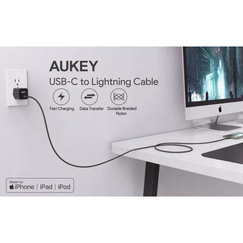 AUKEY CB-CL03 2 m nero