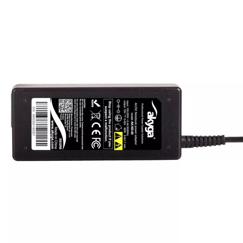 Alimentatore per notebook Akyga AK-ND-06 19 V / 3,42 A, 65 W, connettore 5,5 x 1,7 mm, per Acer