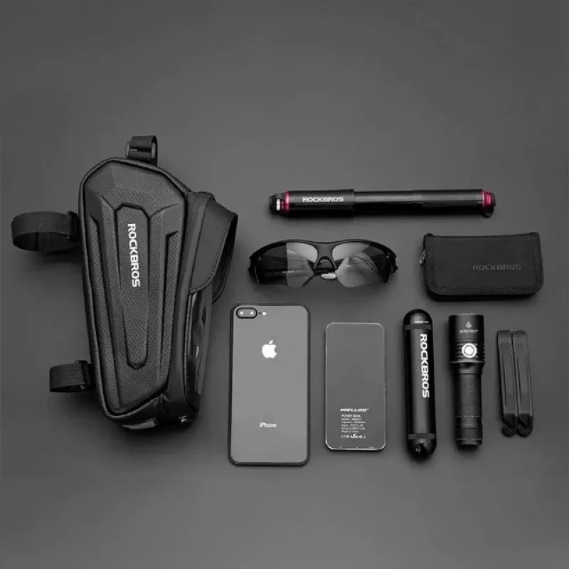 Rockbros B68 Borsa da telaio per bici porta cellulare 1,7 l nera