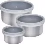 Set contenitori per alimenti Lurch 240885 — 3 pezzi, 0,4 L ciascuno, argento