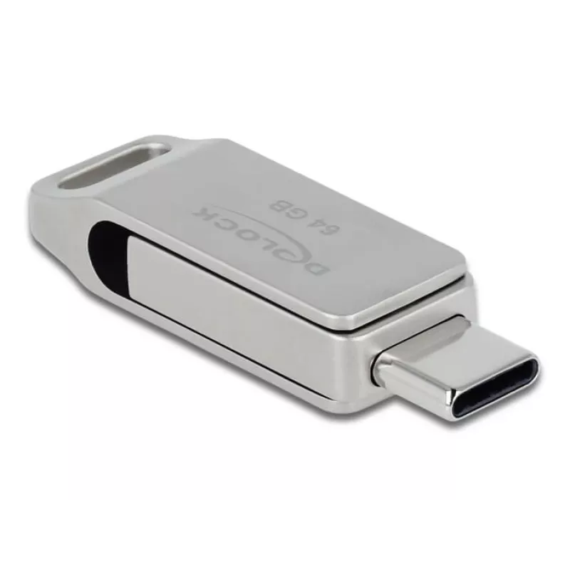 Chiavetta USB DeLOCK 64 GB USB-C Type-A girevole case in metallo