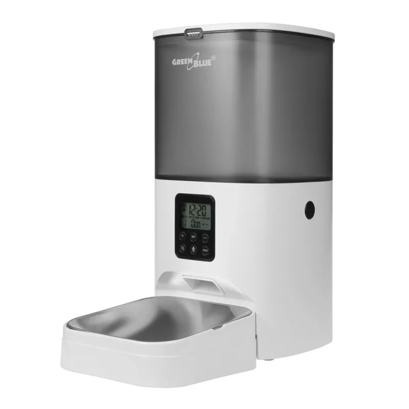 GreenBlue GB393 distributore automatico di cibo per animali, 6 L, USB 5V/1A, bianco