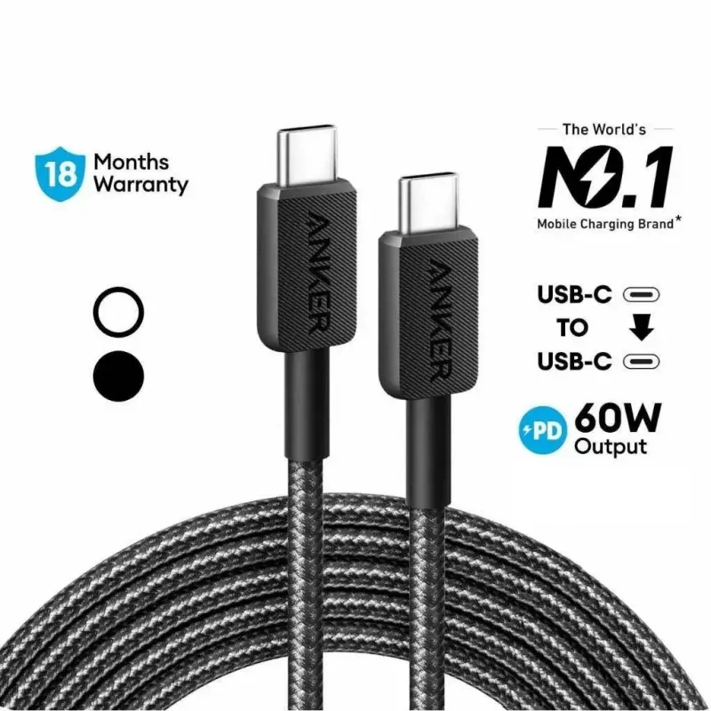 Cavo USB Anker 322 0,9 m USB-C nero