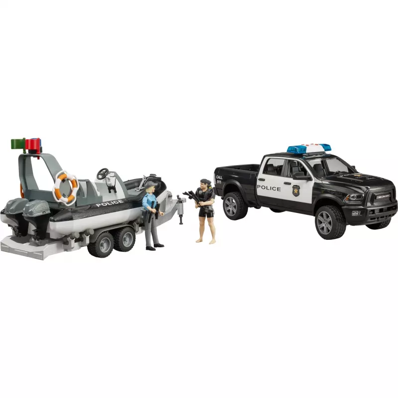 Dodge RAM 2500 pickup della polizia con barca