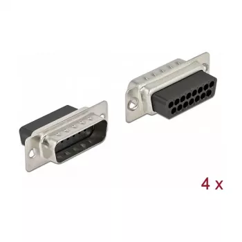 Connettore per cavi DeLOCK 66709 D-Sub 15 pin nero argento