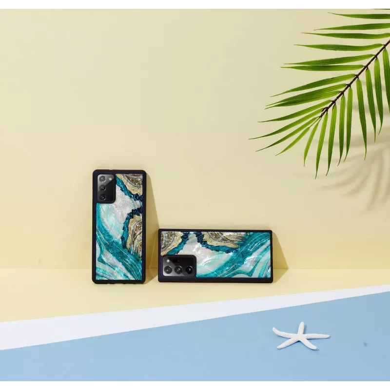 Custodia protettiva iKins per Samsung Galaxy Note 20 — design Aqua Agate