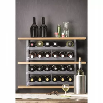 Portavini da tavolo rotho VARIO per 6 bottiglie, pieghevole, grigio, 600×220×140 mm