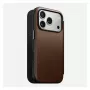 Custodia folio in pelle per smartphone Nomad Modern Leather Folio per iPhone 17 Pro – marrone, per 6,3 pollici (16 cm), 4 scomparti per carte