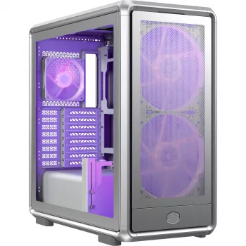 Case PC Midi Tower Cooler Master MasterFrame 600 Mesh argento — supporta ATX/EATX, anteriori 2×200mm, unità 2,5 pollici/3,5 pollici
