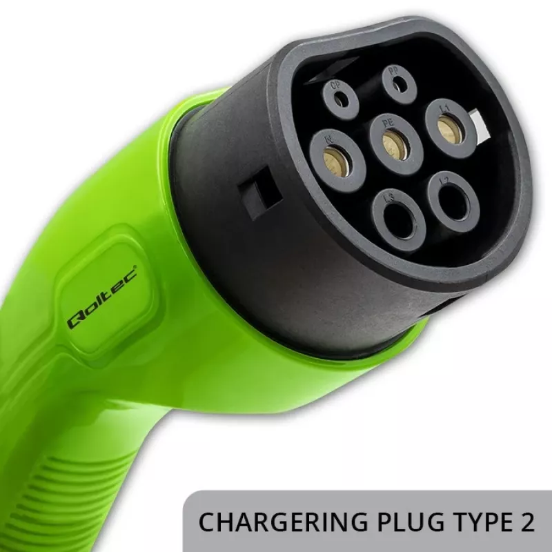 Caricabatterie per auto elettrica QOLTEC 52478 11 kW connettore Type-2 cavo 5 m