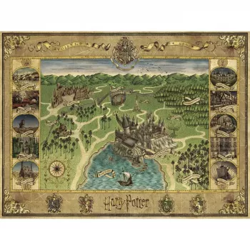 Ravensburger Puzzle Hogwarts mappa 1500 pezzi – Ravensburger 1500 pezzi