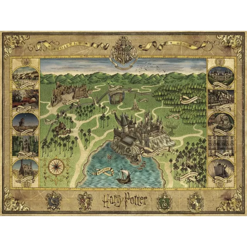 Ravensburger Puzzle Hogwarts mappa 1500 pezzi – Ravensburger 1500 pezzi