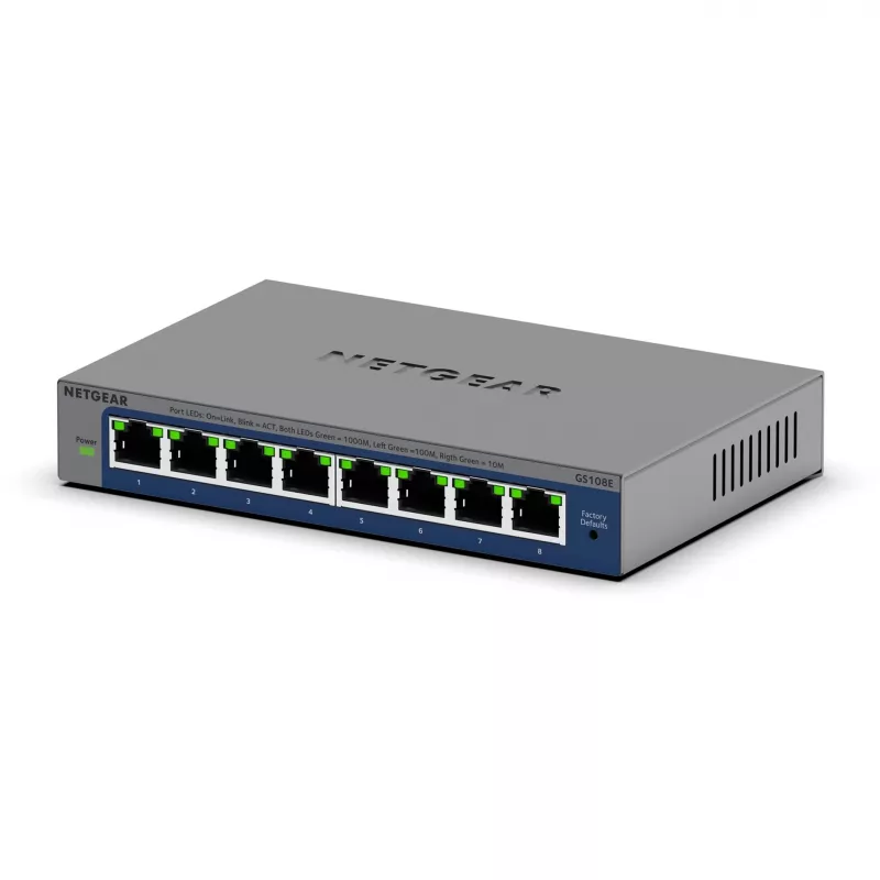 NETGEAR GS108Ev4 unmanaged L2/L3 Gigabit Ethernet (10/100/1000) grigio