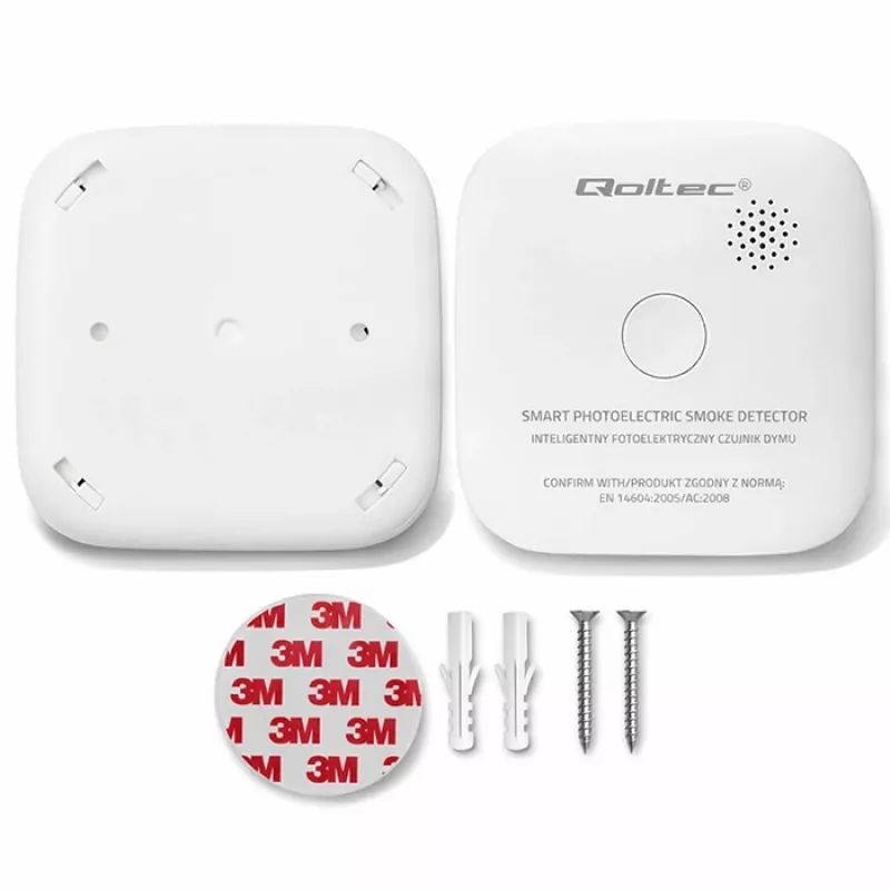 Rilevatore di fumo radio QOLTEC modello 52653 con allarme a batteria 85 dB