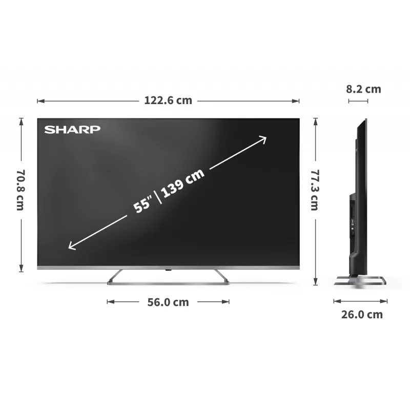 Sharp TV 4K Ultra HD QLED MiniLED | 55JP7265E | 55 | Google TV | UHD