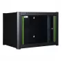 Rack da parete LOGON RWM06U56BL 6U nero con serratura a chiave e gestione cavi