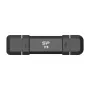 Chiavetta USB Silicon Power DS72 1 TB, USB 3.2 Gen 2 Type-A / Type-C, case in alluminio e gomma, nero