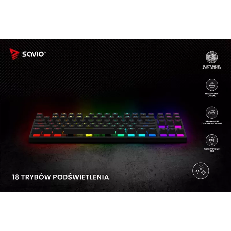 Tastiera meccanica RGB Tempest X2 Outemu Blue Savio Savgk-tempest X2 Bl