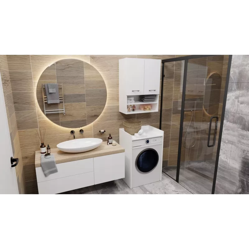 Top e shop POLA armadio per lavanderia per lavatrice – bianco