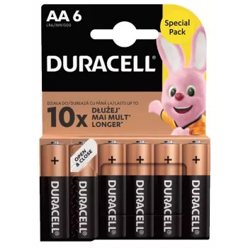 Confezione batterie Duracell Basic AA / LR6 — 6 pezzi (alcaline)
