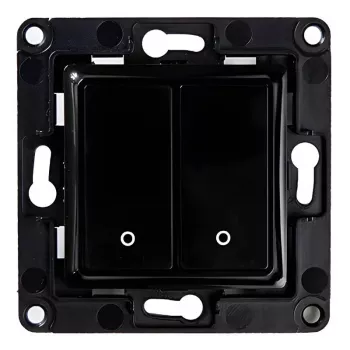 Interruttore luce Shelly Wall Switch 2 nero pulsanti di comando compatibilità Shelly 2.5