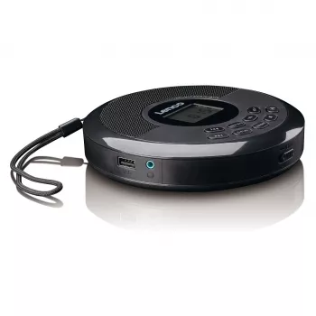 Lettore CD portatile Lenco CD-340BK — nero, design portatile