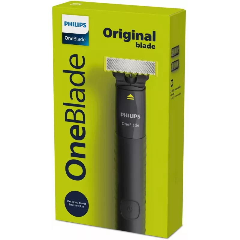 Rasoio a lamina e trimmer Philips OneBlade QP1424/10 — antracite, a batteria, 30 min. di autonomia, pettini per barba