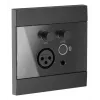 AUDAC WP225/B pannello a parete, microfono XLR + connettore femmina jack 3,5 mm, Bluetooth, nero