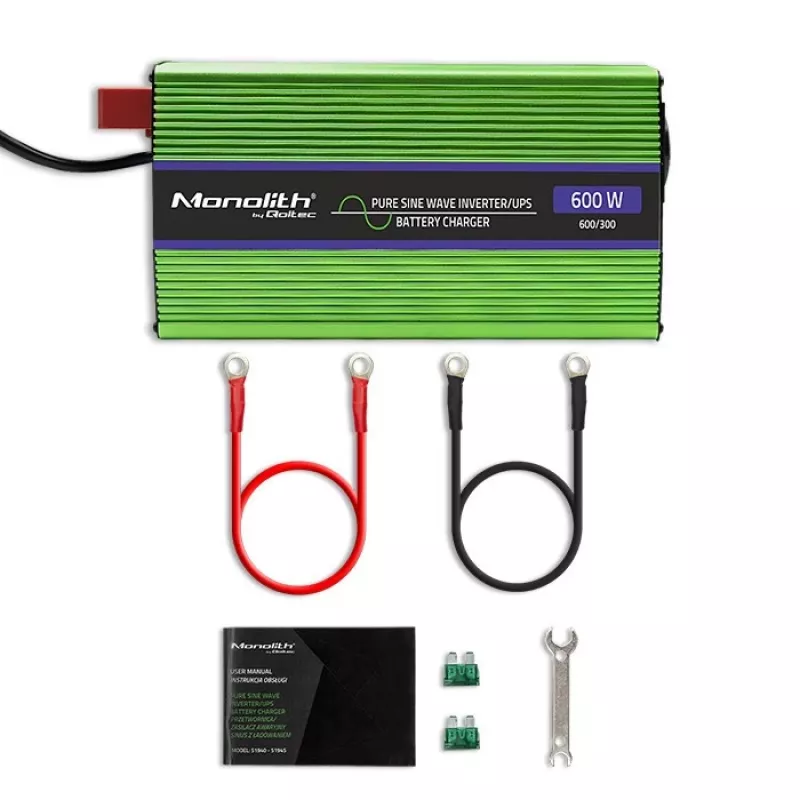 Inverter per auto Qoltec Monolith 600 W verde 12 V