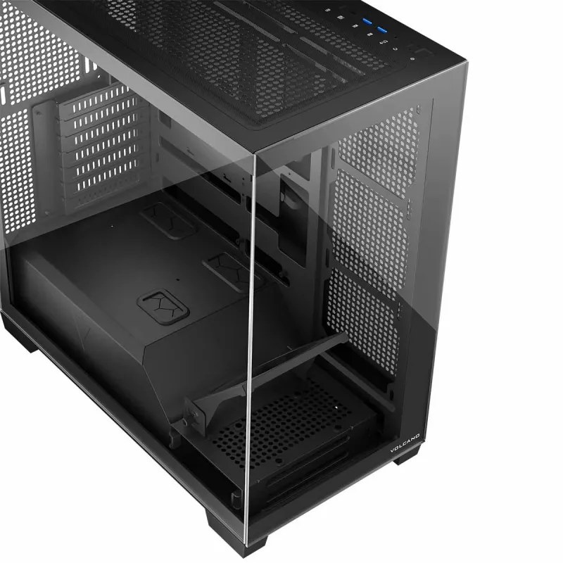 Case PC MODECOM Volcano Stellar NF ATX Midi Tower, vetro temperato, nero, supporta ATX/micro ATX, GPU fino a 420 mm, dissipatore CPU 175 mm