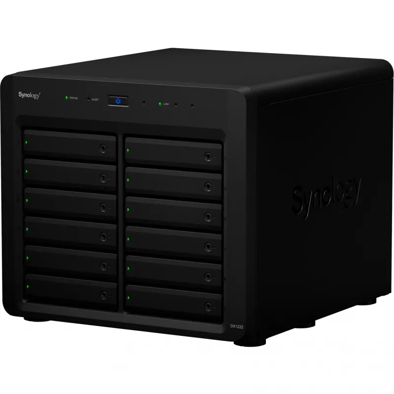 Case HDD/SSD Synology DX1222 12 unità 192 TB Nero