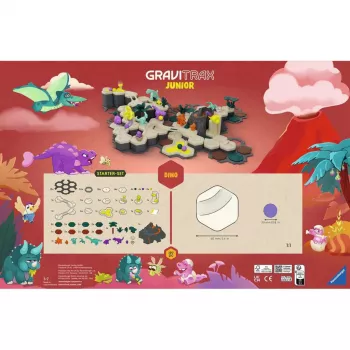 Pista di biglie Ravensburger GraviTrax Junior Starterset XXL Dino, costruzione percorso per bambini