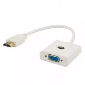 Adattatore connettore maschio HDMI a connettore femmina VGA SAVIO CL-201, HDMI A a VGA D-Sub, bianco, 0,1 m, fino a 1920x1200