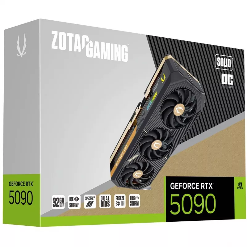ZOTAC Gaming GeForce RTX 5090 SOLID OC 32GB GDDR7 PCIe 5.0 x16 scheda grafica (ZT-B50900J-10P)