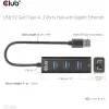 Hub USB CLUB3D USB 3.2 Gen1 Type-A con 3 porte e Gigabit Ethernet