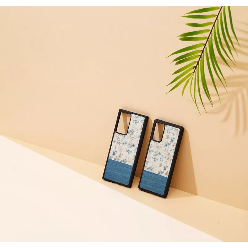 Custodia per cellulare man and wood per Samsung Galaxy Note 20 Ultra — fiore blu su nero
