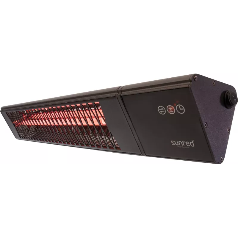 Stufa a infrarossi SUNRED PRO25W-SMART, triangolare da parete scura, 2500 W, nero, IP55
