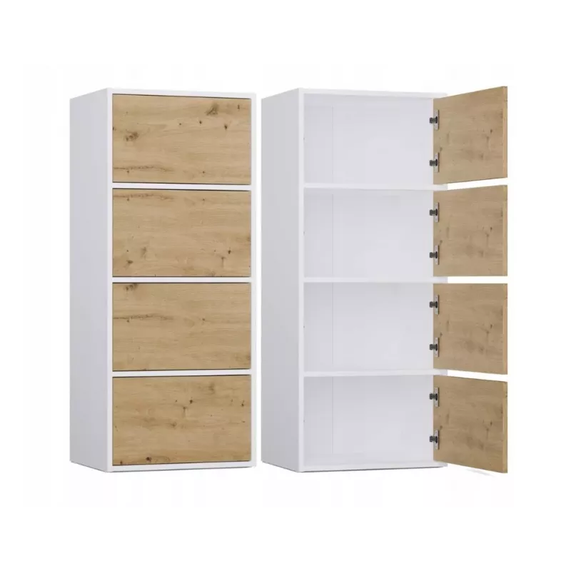 Comodino ALMA bianco/rovere artisan