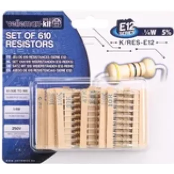 VELLEMAN K/RES-E12 - assortimento, resistenze E12, 610 pezzi (K/RES-E12)