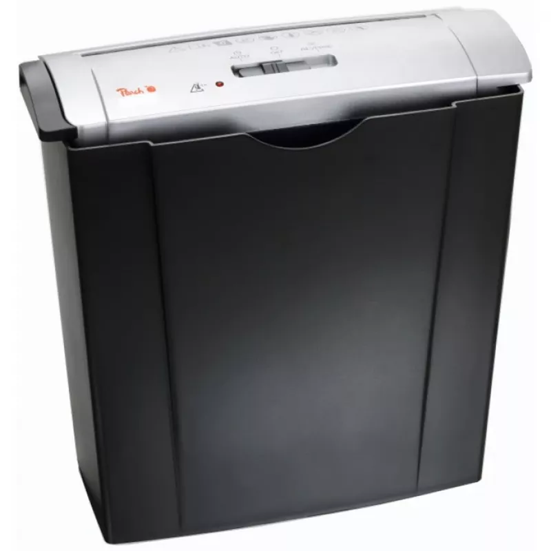 Distruggidocumenti PEACH PS400-02, taglio a strisce, larghezza di lavoro 22 cm, taglio 7 mm, nero/argento