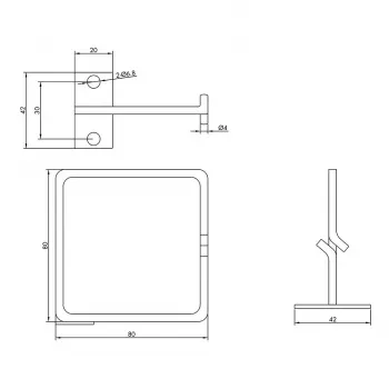 Supporto verticale per fascette in metallo ROLINE 80x80mm