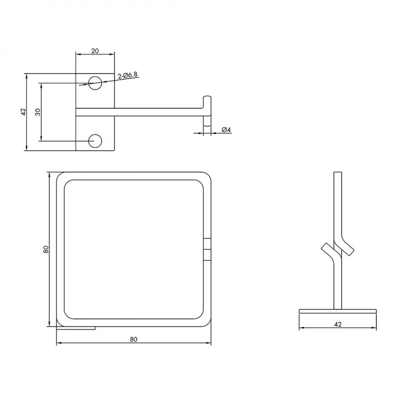 Supporto verticale per fascette in metallo ROLINE 80x80mm