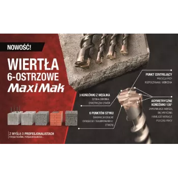 MAKITA PUNTA SDS MAX 28x 400x 540mm MAXI MAK 6-FLUTE