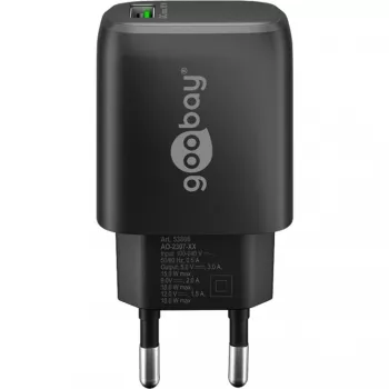 Caricabatterie rapido USB-A QC (18 W) (nero)