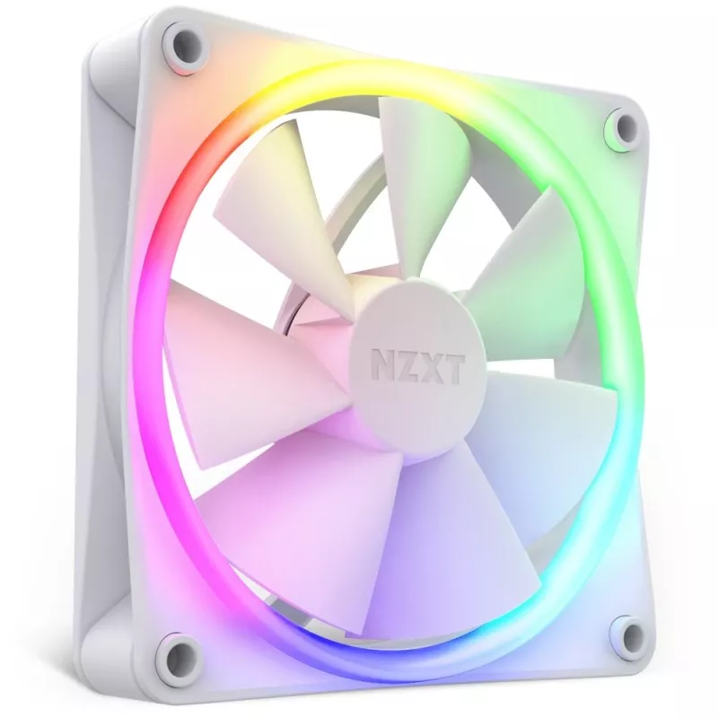 Ventola per case NZXT F120 RGB 120 mm bianco, 4 pin, 1800 U/min, 50,18 CFM, 18 LED