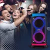 Altoparlante portatile MANTA SPK0601B100, 100 W, Bluetooth, karaoke, microfono wireless, batteria ricaricabile, equalizzatore, illuminazione disco