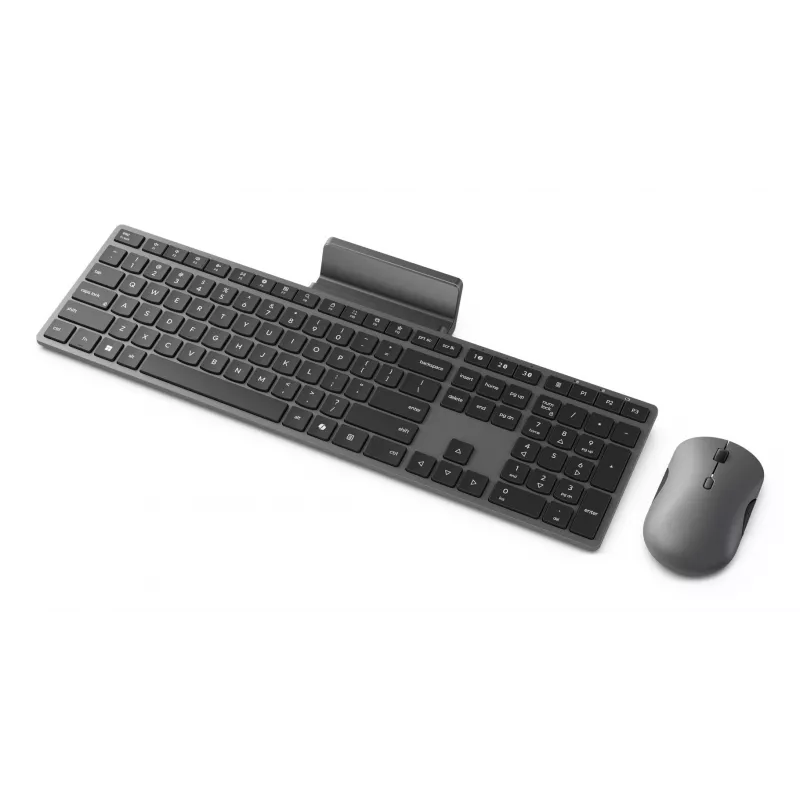 Set tastiera e mouse wireless Lenovo 700 Modern Multi-Device – layout inglese US, Bluetooth, Luna Grey