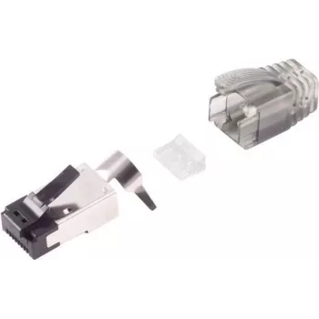Connettore maschio per cavo RJ-45 nero argento S/CONN 08-02050 Male