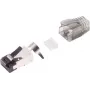 Connettore maschio per cavo RJ-45 nero argento S/CONN 08-02050 Male